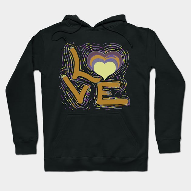 Graphic Sleeve Heart Month Human Navy Hoodie by Luca loves Lili